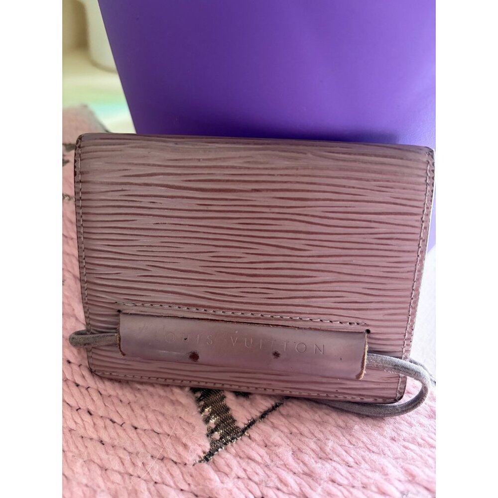Louis Vuitton Vintage Porte-Monnaie Leather Loop Wallet Card Holder Smoke Lilac - Picture 11 of 13